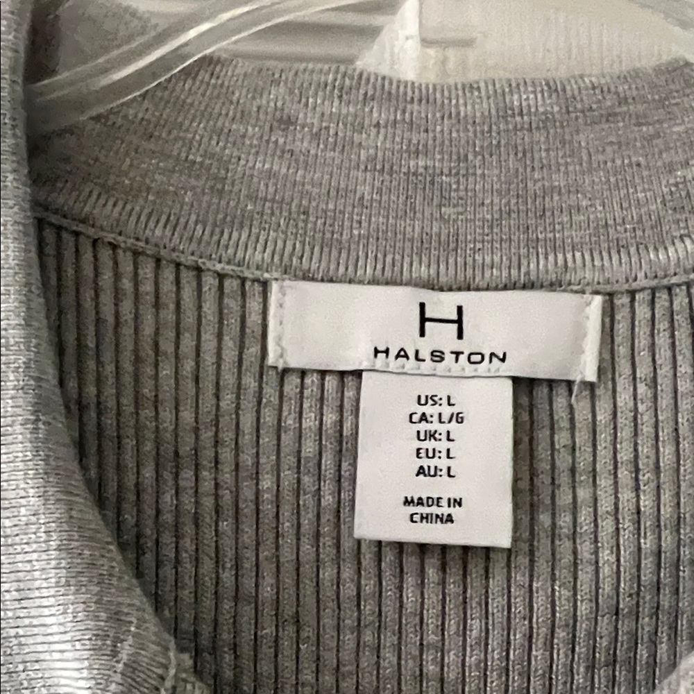 Halston Heritage Gray Button Down Sleeveless Shirt - image 2